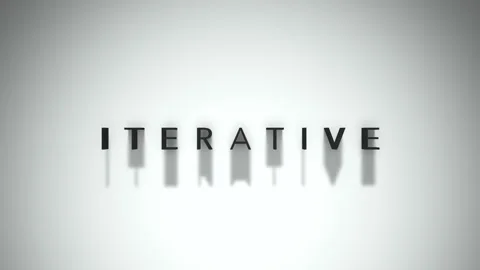 Iterative 3D title animation matte black text on a white background Stock Footage 300717980
