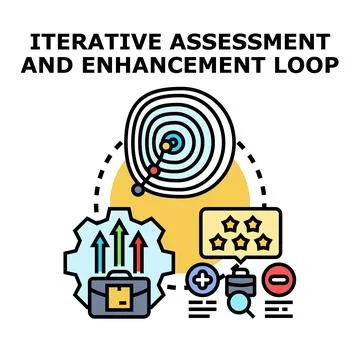 Iterative assessment and enhancement loop concept Stock Illustration