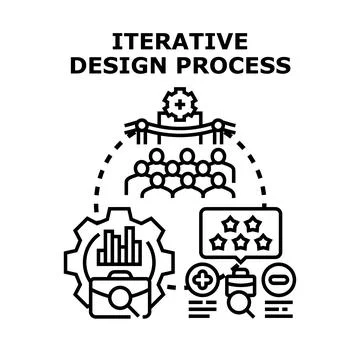 Iterative design process continuous development and feedback loop concept 스톡 일러스트