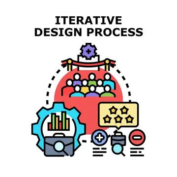 Iterative design process continuous development and feedback loop concept Stock Illustration