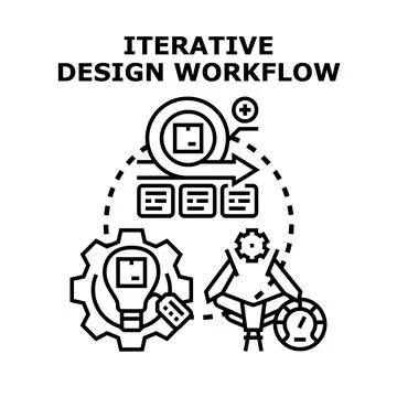 Iterative design workflow development process concept Stock Illustration
