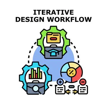 Iterative design workflow process cycle improving product Stock Illustration