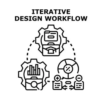 Iterative design workflow process cycle improving product Stock Illustration