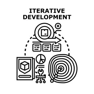 Iterative development cycle concept achieving business goals 스톡 일러스트