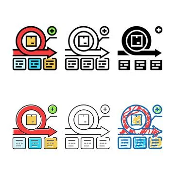 Iterative development modern business color icon vector variety Illustrazione stock