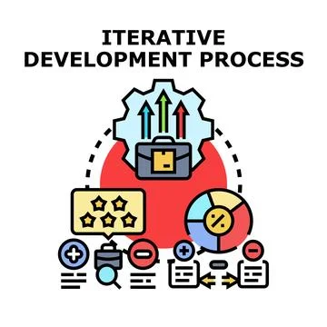 Iterative development process loop concept illustration Stock Illustration