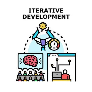 Iterative development process planning and repeating cycles 스톡 일러스트