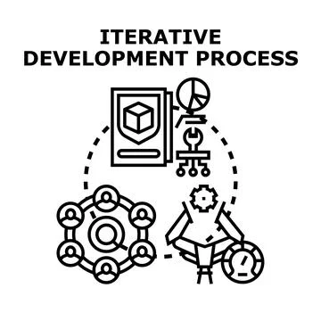 Iterative development process planning and strategy concept 库存插图