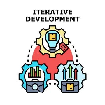 Iterative development process planning business strategy Stock Illustration