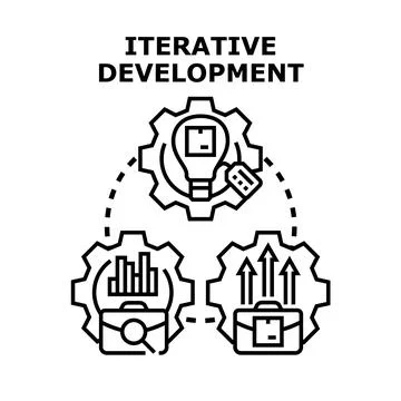 Iterative development process planning business strategy Stock Illustration