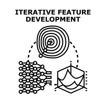 Iterative feature development planning and optimization concept Stock-Illustration