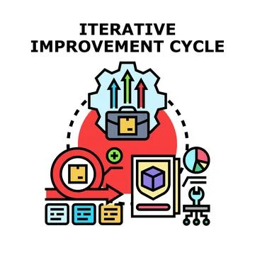 Iterative improvement cycle process for business development Stock Illustration