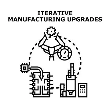 Iterative manufacturing upgrades process concept Stock Illustration
