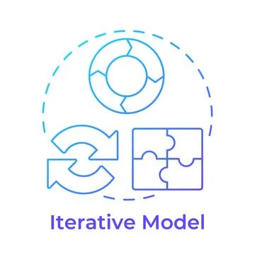 Iterative model blue gradient concept icon Illustrazione stock