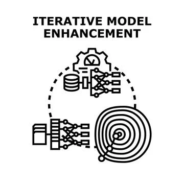 Iterative model enhancement process development and optimization Stock Illustration