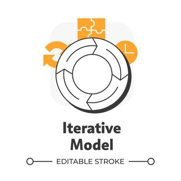 Iterative model flat outline concept icon 库存插图