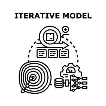 Iterative model illustrating agile development process Ilustração Stock