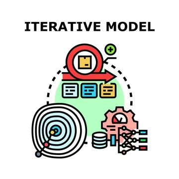 Iterative model illustrating agile development process Ilustração Stock