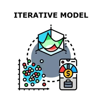 Iterative model illustrating data analysis and business development process Stock Illustration