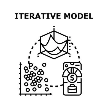 Iterative model illustrating data analysis and business development process Stock Illustration