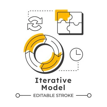 Iterative model modern linear concept icon 库存插图