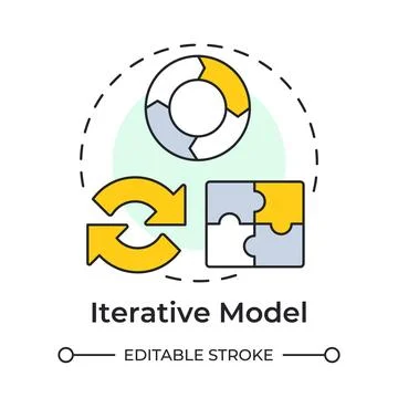 Iterative model multi color concept icon 库存插图