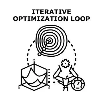 Iterative optimization loop process for data analysis Illustrazione stock