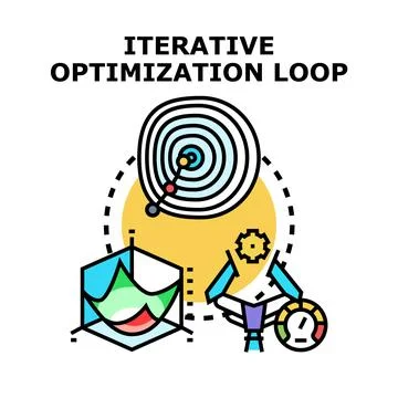 Iterative optimization loop process for data analysis Illustrazione stock