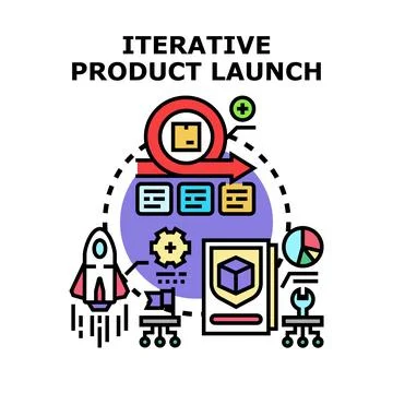 Iterative product launch cycle development process Иллюстрация