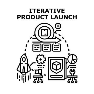 Iterative product launch cycle development process Stock Illustration
