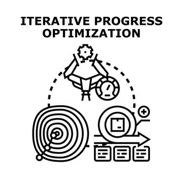 Iterative progress optimization concept improving business efficiency Stock Illustration