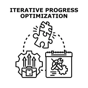 Iterative progress optimization improving business development strategy イラスト素材