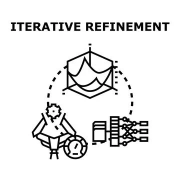Iterative refinement process computing data optimization Stock Illustration