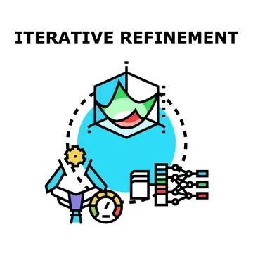 Iterative refinement process computing data optimization Stock Illustration