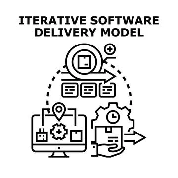 Iterative software delivery model concept process Illustrazione stock