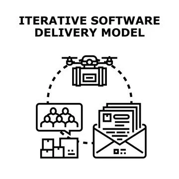 Iterative software delivery model concept illustration Stock Illustration