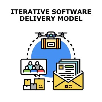 Iterative software delivery model concept illustration Stock Illustration