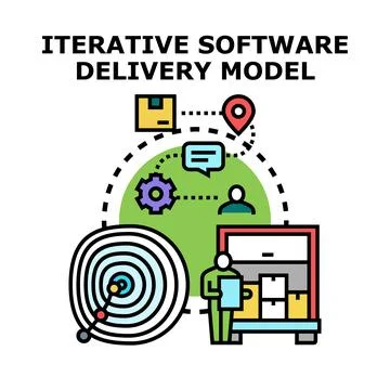 Iterative software delivery model development process Stockillustratie