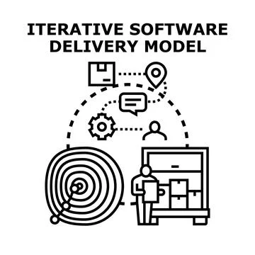 Iterative software delivery model development process Stock Illustration