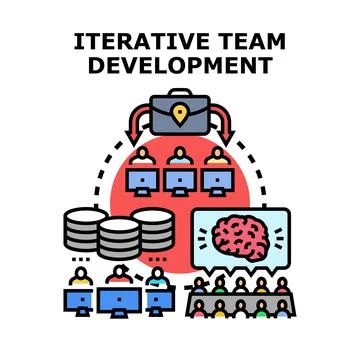 Iterative team development process with business collaboration Stock Illustration