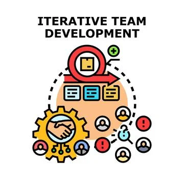 Iterative team development strategy planning cooperation process イラスト素材