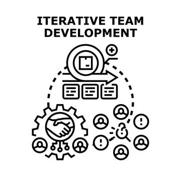 Iterative team development strategy planning cooperation process Ilustração Stock