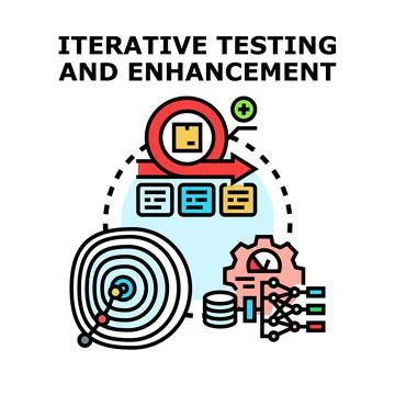 Iterative testing and enhancement programming process development Stockillustratie