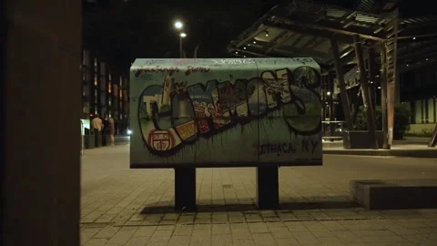 ITHACA COMMONS SIGN Stock Footage 241180680