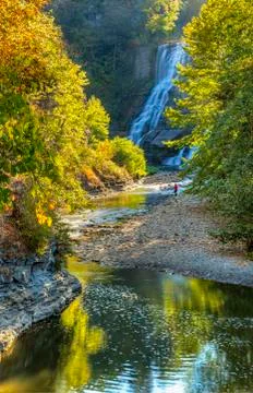 Ithaca Falls and Fall Creek Foto stock