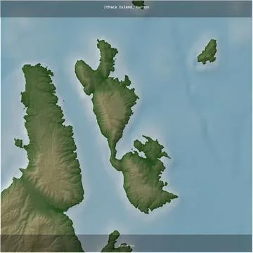 Ithaca Island, Greece, cropped to square. Physical Stock Illustration