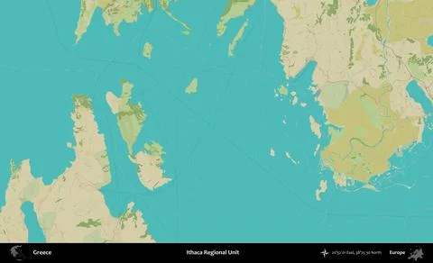 Ithaca Regional Unit, Greece. Topographic Humanitarian Stock Illustration