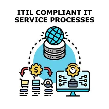 Itil compliant it service processes concept diagram イラスト素材