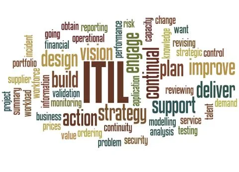 ITIL - Information Technology Infrastructure Library word cloud concept 3 Stock Photos