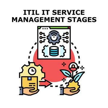 Itil it service management lifecycle stages concept Stock Illustration